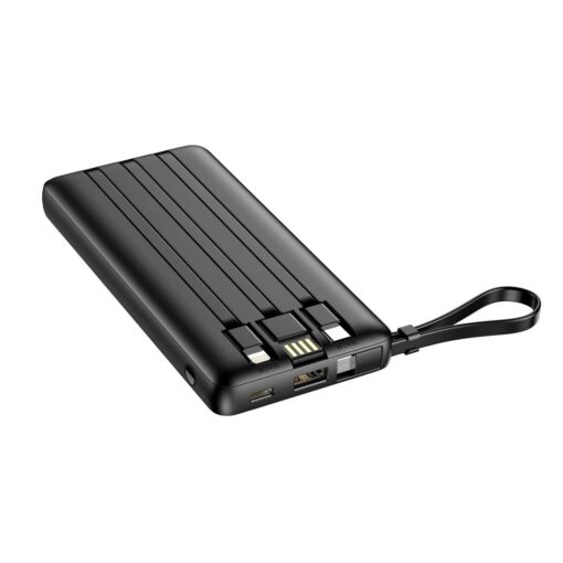 VEGER Powerbank 10 000 mAh mit integriertem Micro USB / Typ C / Lightning C10 Kabel (W1116) schwarz – Bild 4