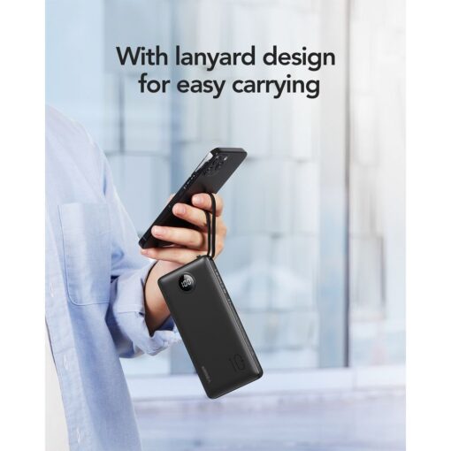 VEGER Powerbank 10 000 mAh mit integriertem Micro USB / Typ C / Lightning C10 Kabel (W1116) schwarz – Bild 7