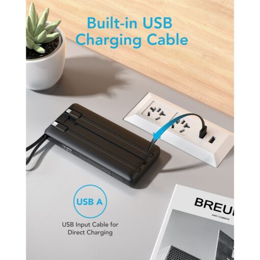 VEGER Powerbank 10 000 mAh mit integriertem Micro USB / Typ C / Lightning C10 Kabel (W1116) schwarz – Bild 14