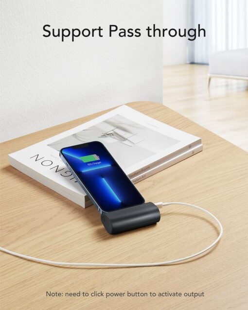 VEGER Powerbank 5 000 mAh mit integriertem Lightning PD QC3.0 3A 20W PlugOn (W0556P) schwarz – Bild 8