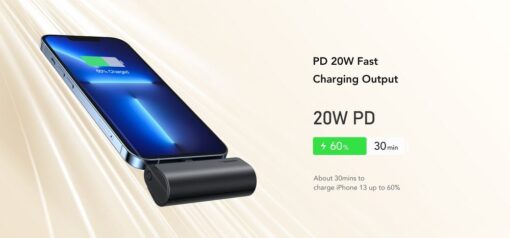 VEGER Powerbank 5 000 mAh mit integriertem Lightning PD QC3.0 3A 20W PlugOn (W0556P) schwarz – Bild 13