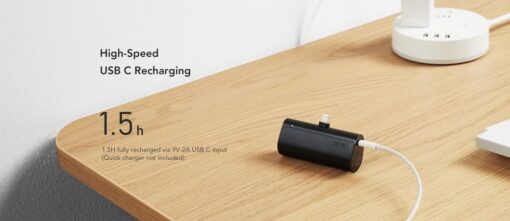 VEGER Powerbank 5 000 mAh mit integriertem Lightning PD QC3.0 3A 20W PlugOn (W0556P) schwarz – Bild 14