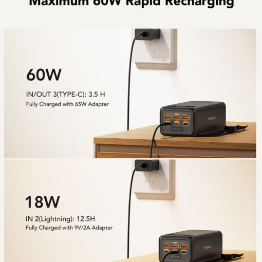 VEGER powerbank 56 000 mAh PD QC3.0 5A 130W Tank Boost (W5001C) schwarz – Bild 13