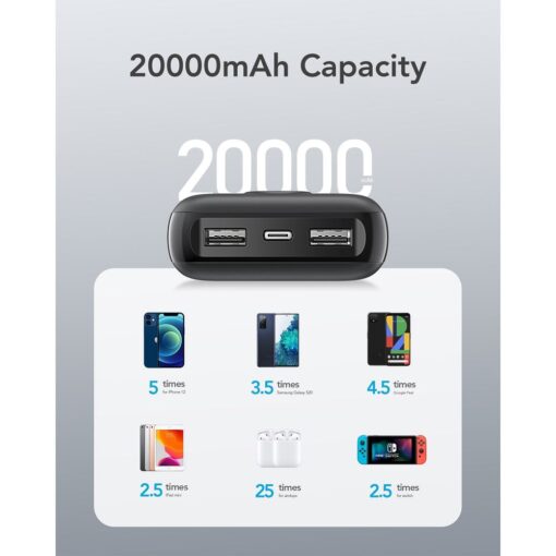 VEGER Powerbank 20 000 mAh PD QC3.0 2A 20W L20S (VP2039PD / W2039PD) weiß – Bild 8