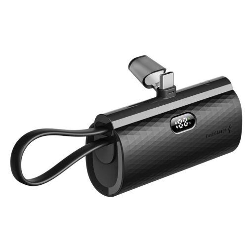 FORCELL F-ENERGY Power Plug F5K3 Powerbank 5.000mAh mit integriertem Typ C PD 20W Anschluss schwarz – Bild 3