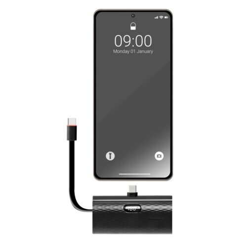 FORCELL F-ENERGY Power Plug F5K3 Powerbank 5.000mAh mit integriertem Typ C PD 20W Anschluss schwarz – Bild 4