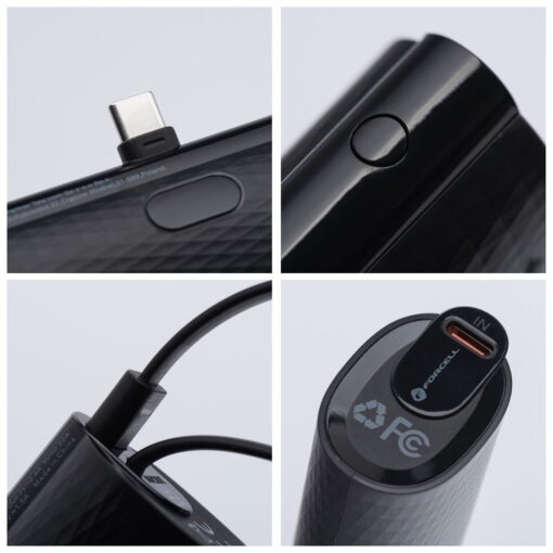 FORCELL F-ENERGY Power Plug F5K3 Powerbank 5.000mAh mit integriertem Typ C PD 20W Anschluss schwarz – Bild 11