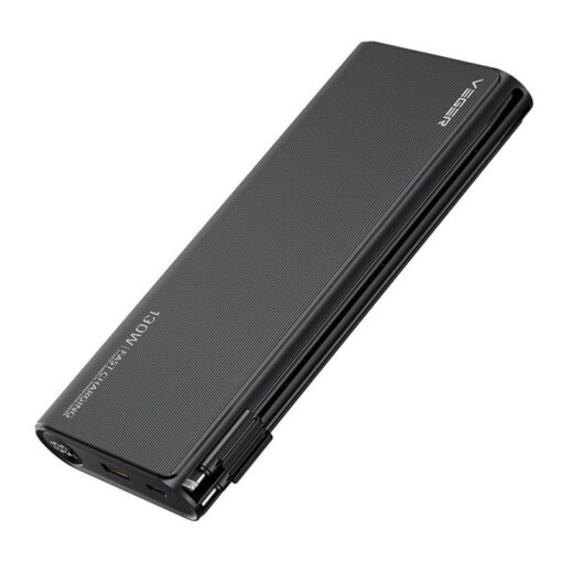 VEGER Powerbank 25 000 mAh mit integriertem Typ C / Lightning PD 130W Kabel TCE130 (W2503) schwarz – Bild 3