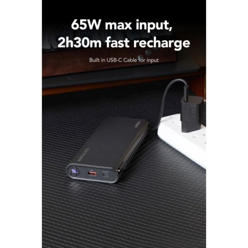 VEGER Powerbank 25 000 mAh mit integriertem Typ C / Lightning PD 130W Kabel TCE130 (W2503) schwarz – Bild 5