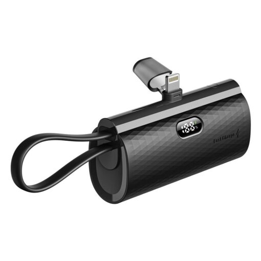 FORCELL F-ENERGY Power Plug F5K3 Powerbank 5.000mAh mit integriertem Anschluss für Lightning 8-PIN PD 20W schwarz – Bild 3