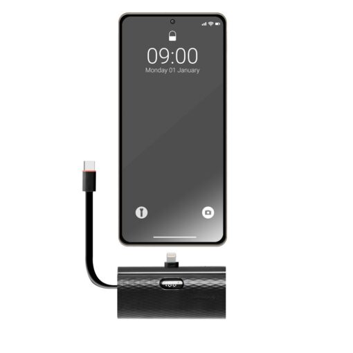 FORCELL F-ENERGY Power Plug F5K3 Powerbank 5.000mAh mit integriertem Anschluss für Lightning 8-PIN PD 20W schwarz – Bild 5