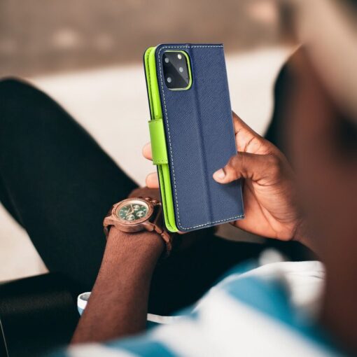 FANCY Book for XIAOMI Redmi Note 11 / 11S navy / lime – Bild 7