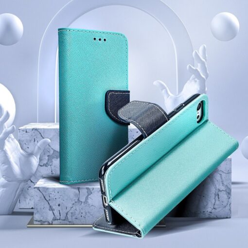 Fancy Book Case für SAMSUNG Galaxy S7 (G930) mint/dunkelblau – Bild 9