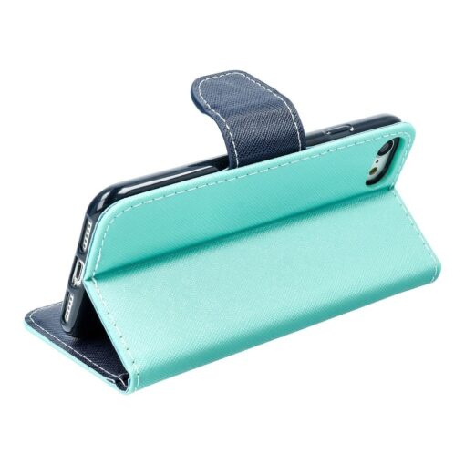Fancy Book Case für SAMSUNG Galaxy Galaxy J3 2017 mint/dunkelblau – Bild 4