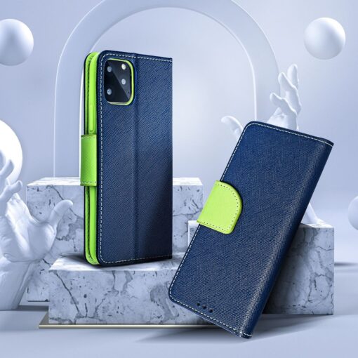 Fancy Book Holster für XIAOMI Redmi NOTE 13 4G navy blau / lindgrün – Bild 8