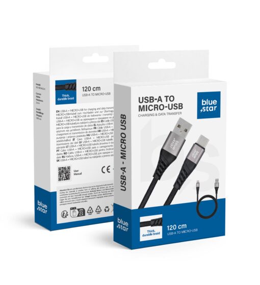 Blue Star geflochtenes Kabel mit Micro-USB-2A-Stecker