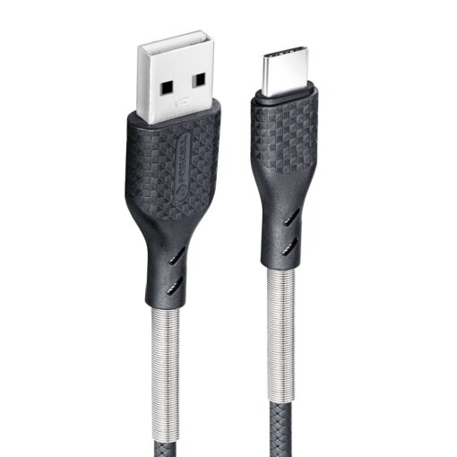 FORCELL Carbon USB zu Typ C 2.0 2.4A Kabel CB-02A schwarz 1 Meter – Bild 3