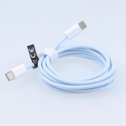 Kabel Typ C auf Typ C Power Delivery PD 60W 3A C263 blau 1,5 m – Bild 3