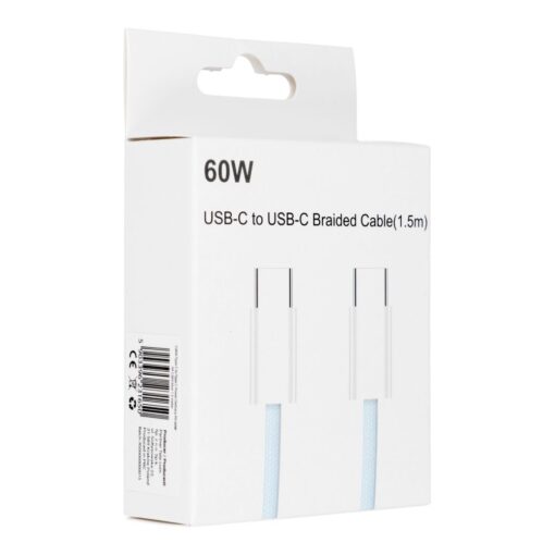 Kabel Typ C auf Typ C Power Delivery PD 60W 3A C263 blau 1,5 m – Bild 4