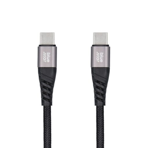 Blue Star geflochtenes Kabel mit USB C auf USB C 3A 60W Stecker – Bild 4
