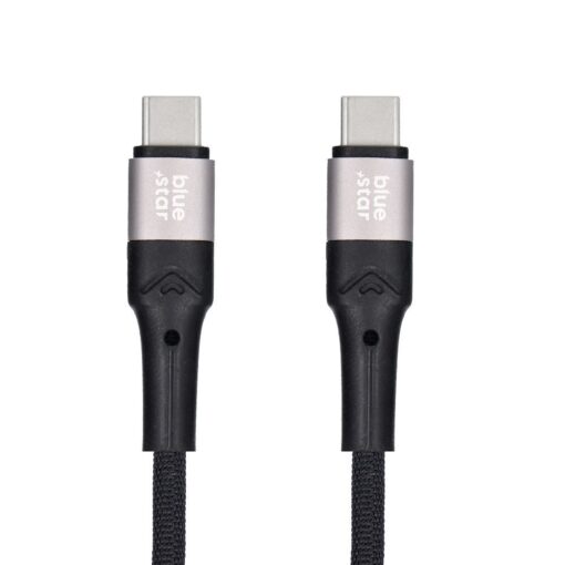 Blue Star geflochtenes Kabel mit USB C auf USB C 3A 60W Stecker 2m – Bild 4