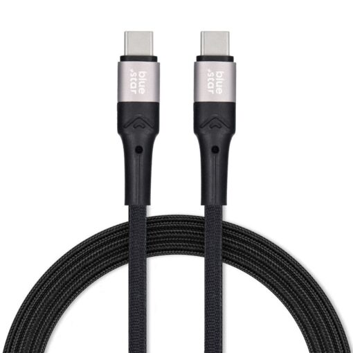 Blue Star geflochtenes Kabel mit USB C auf USB C 3A 60W Stecker 2m – Bild 5