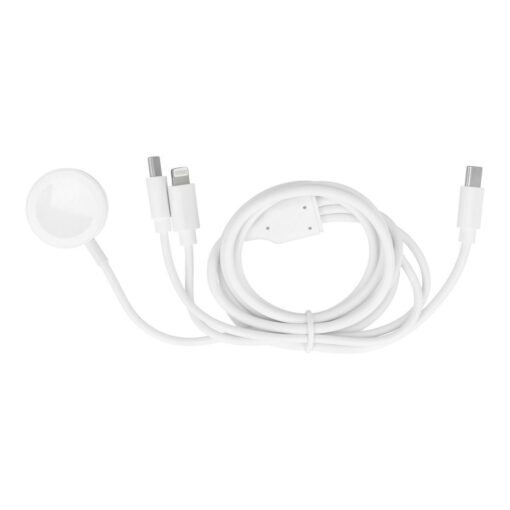 Kabel Typ C 3in1 für iPhone Lightning 8-Pin + Typ C 2A + Apple Watch 3W 1A C3169 weiß – Bild 3