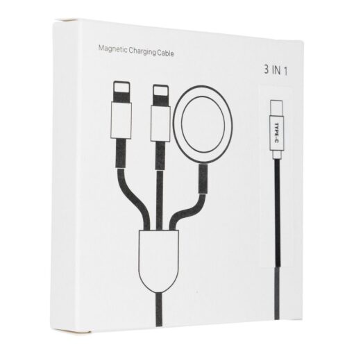 Kabel Typ C 3in1 für iPhone Lightning 8-Pin + Typ C 2A + Apple Watch 3W 1A C3169 weiß – Bild 4