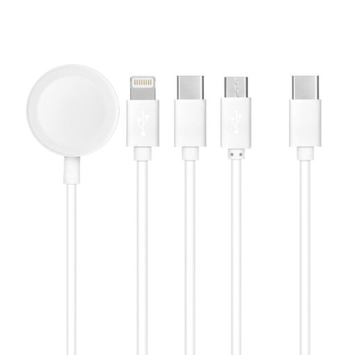 Kabel Typ C 4in1 für iPhone Lightning 8-Pin + Typ C + Micro + Apple Watch 3W 1A C3186 weiß