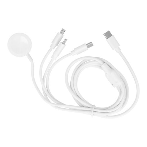 Kabel Typ C 4in1 für iPhone Lightning 8-Pin + Typ C + Micro + Apple Watch 3W 1A C3186 weiß – Bild 3