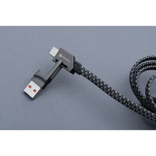 FORCELL F-ENERGY C241 4in1 cable Type C / USB A to Type C / Lightning QC PD 3A 60W 1 m chrome – Bild 4