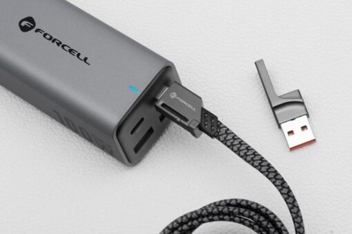 FORCELL F-ENERGY C241 4in1 cable Type C / USB A to Type C / Lightning QC PD 3A 60W 1 m chrome – Bild 11