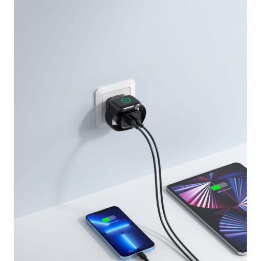 VEGER Netz-Ladegerät USB + Typ C + Ladegerät kompatibel mit Apple Watch PD 25W W002E weiß – Bild 5
