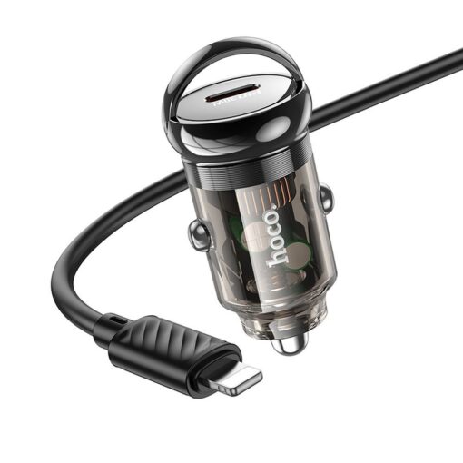 HOCO Typ C Autoladegerät + Typ C zu Lightning Kabel PD QC3.0 30W Z53 schwarz