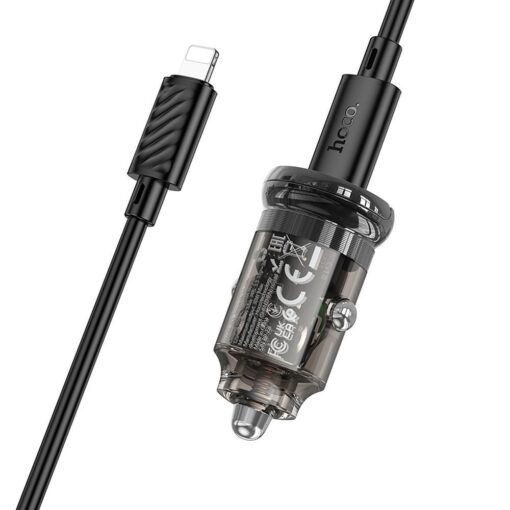HOCO Typ C Autoladegerät + Typ C zu Lightning Kabel PD QC3.0 30W Z53 schwarz – Bild 5