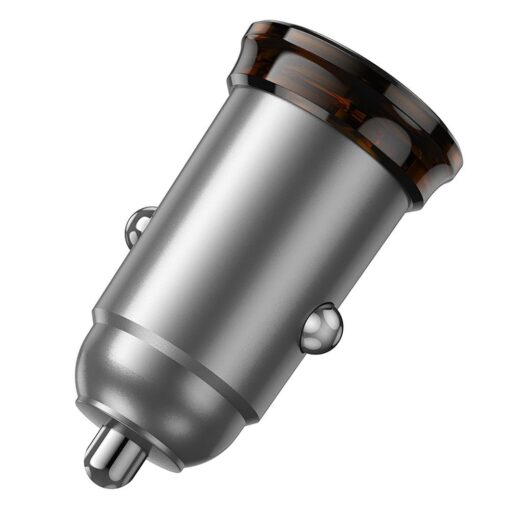 HOCO car charger USB A + Type C + cable Type C to Type C PD QC3.0 43W NZ16A metal gray – Bild 5