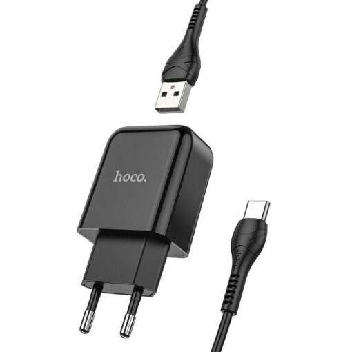 HOCO Netzladegerät USB + Kabel für Typ C 2.1A N2 Vigour schwarz