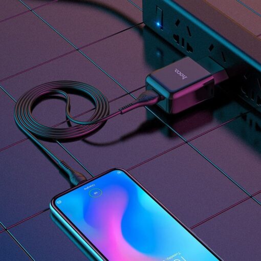 HOCO Netzladegerät USB + Kabel für Typ C 2.1A N2 Vigour schwarz – Bild 6
