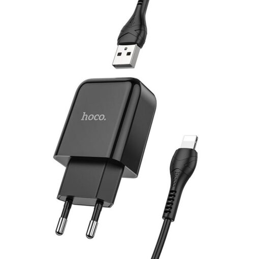HOCO Netzladegerät USB + Kabel für Lightning 8-pin 2.1A N2 Vigour schwarz