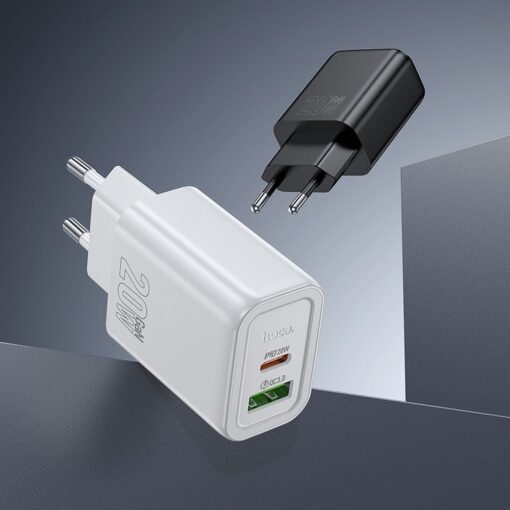 HOCO wall charger USB A + Type C + cable Type C to Lightning PD QC3.0 3A 20W N61 white – Bild 5