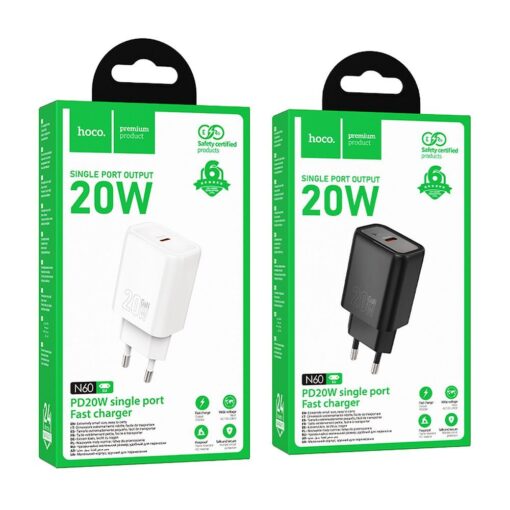 HOCO wall charger Type C PD QC 20W N60 white – Bild 6