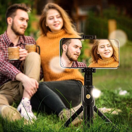 Universal Halterung für Handy und Kamera (selfie set) - mit bluetooth Stativ schwarz K07 – Bild 3