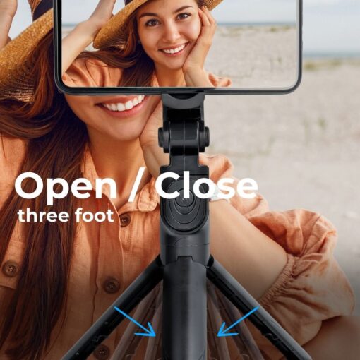 Universal Halterung TRIPOD für Handy und Kamera (selfie set) Bluetooth Schalter SSTR-12 schwarz – Bild 6