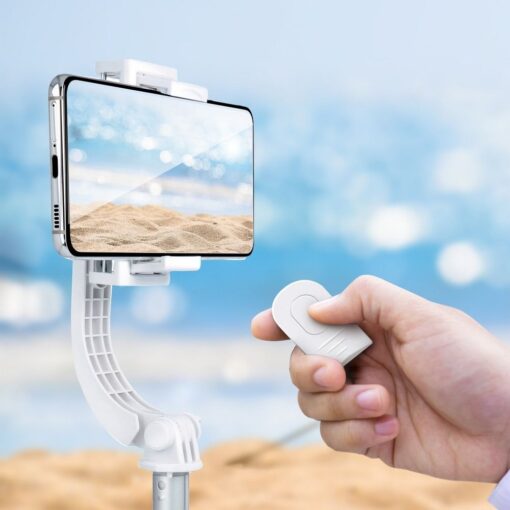 Kit / Selfie-Halter mit Bluetooth-Fernbedienung Stativ GIMBAL Stabilisator weiß SSTR-L08 – Bild 5