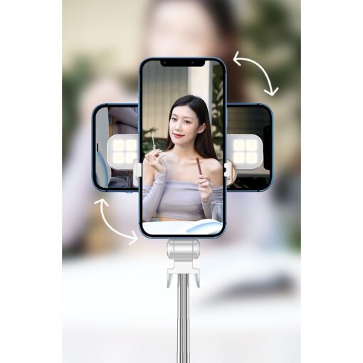 Kit / Selfie-Halter mit Bluetooth-Fernbedienung Stativ LED SSTR-20 weiß – Bild 9