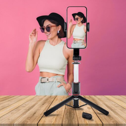 Universal Halterung TRIPOD für Handy und Kamera (selfie set) Bluetooth Schalter SSTR-13 schwarz – Bild 6