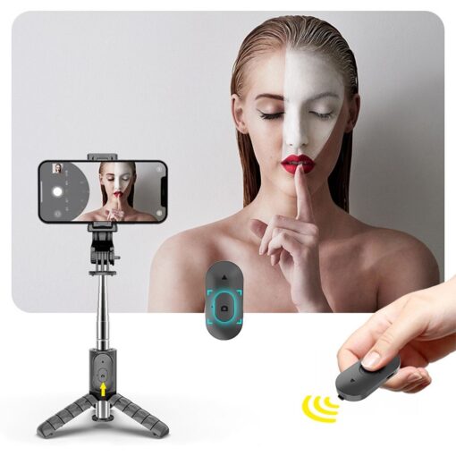 Universal Halterung TRIPOD für Handy und Kamera (selfie set) Bluetooth Schalter Q11 / TR19 schwarz – Bild 16