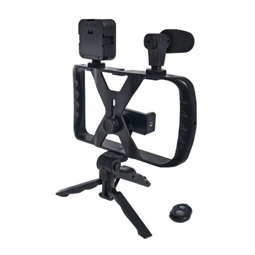 Kit / Selfie-Halter mit Bluetooth-Fernbedienung Stativ für Live-Übertragung mit LED-Licht, Mikrofon, Fernbedienung TL-49T – Bild 7