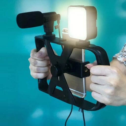Kit / Selfie-Halter mit Bluetooth-Fernbedienung Stativ für Live-Übertragung mit LED-Licht, Mikrofon, Fernbedienung TL-49T – Bild 12