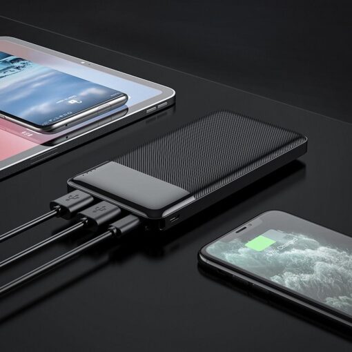 Externer Akku (Powerbank) HOCO 10.000mAh 2A 2xUSB + Type C J72 schwarz – Bild 5